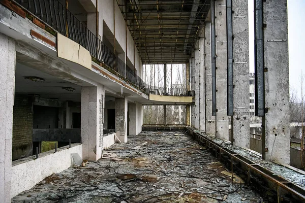 Interior Palácio Cultura Prypiat Zona Exclusão Perto Chernobyl Central Nuclear — Fotografia de Stock