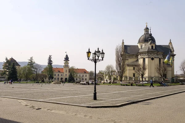 Iglesia San Lorenzo Centro Histórico Zhovkva Región Lviv Ucrania — Foto de Stock