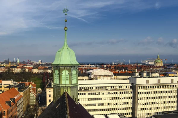 Vista Aérea Copenhague Desde Alto Torre Redonda Rundetaarn Copenhague Dinamarca — Foto de Stock