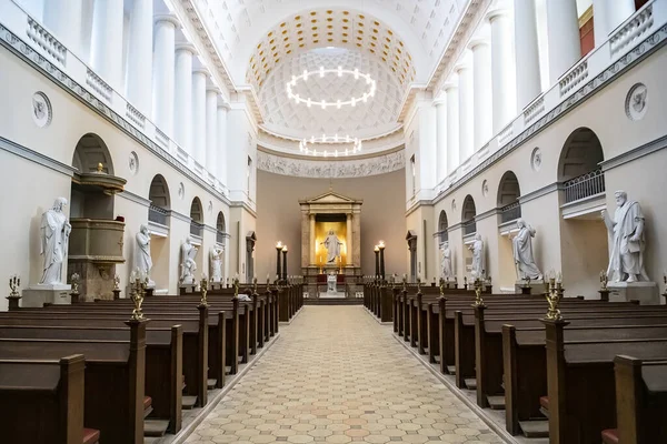 Interior Iglesia Nuestra Señora Catedral Copenhague Copenhague Dinamarca Esculturas Mármol — Foto de Stock