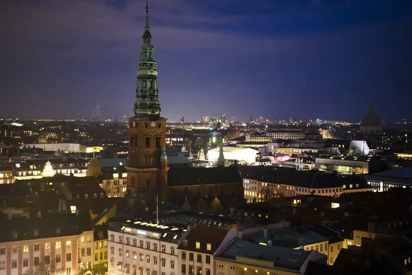 Vista Panorâmica Noite Copenhaga Partir Torre Palácio Christiansborg Copenhaga Dinamarca — Fotografia de Stock