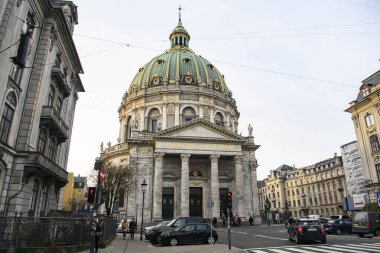 Frederiks Kirke Kilisesi ya da Kopenhag 'daki Mermer Kilise Marmorkirken, Danimarka. 