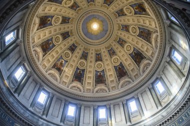 Frederiks Kirke Kilisesi 'nin ya da Kopenhag' daki Marmorkirken Mermer Kilisesi 'nin kubbesi. Rococo tarzı