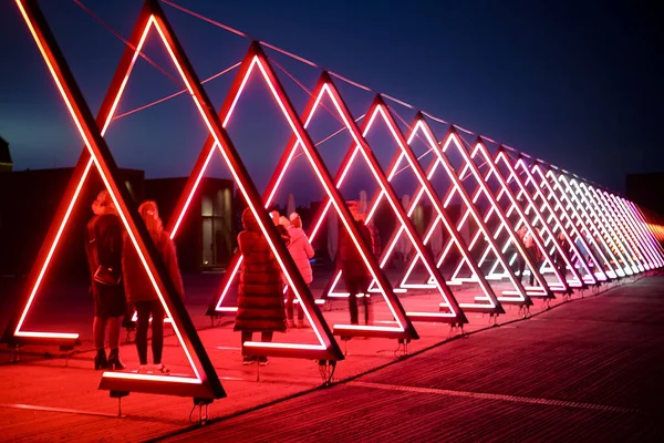 Işıklar Kapısı Kurulumu Danimarka Kopenhag Işık Festivali — Stok fotoğraf