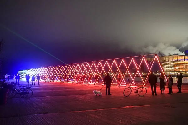 Instalação Portão Das Luzes Festival Luz Copenhaga Dinamarca — Fotografia de Stock