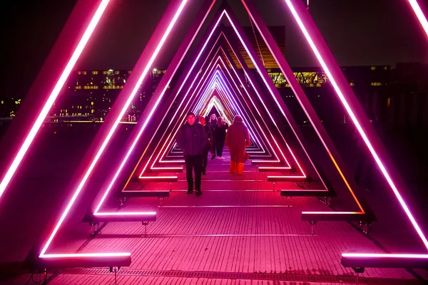 Instalação Portão Das Luzes Festival Luz Copenhaga Dinamarca — Fotografia de Stock