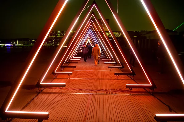 Installation Porte Des Lumières Light Festival Copenhague Danemark — Photo