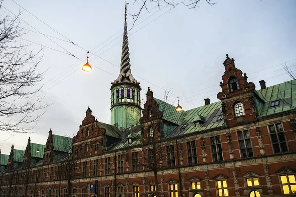 Vista Borsen Edificio Bolsa Copenhague Isla Slotsholmen Copenhague Dinamarca — Foto de Stock