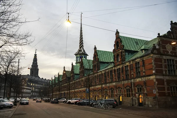 Blick Auf Borsen Gebäude Der Kopenhagener Börse Auf Der Insel — Stockfoto
