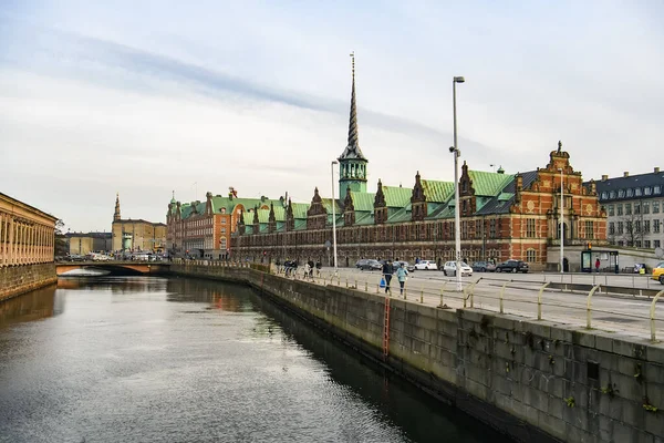 Vista Borsen Edificio Bolsa Copenhague Isla Slotsholmen Copenhague Dinamarca — Foto de Stock