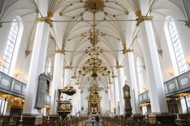 Kopenhag, Danimarka 'daki Trinitatis' in İçi Kirke Kutsal Üçleme Kilisesi.