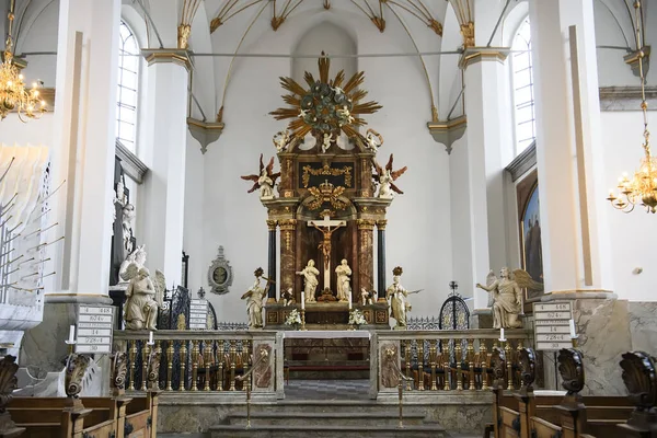 Interiör Trinitatis Kirke Holy Trinity Kyrka Köpenhamn Danmark — Stockfoto