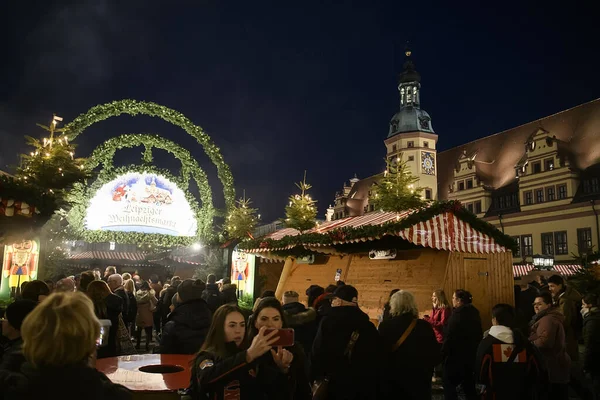 Feira Natal Festiva Tradicional Praça Mercado Marktplatz Perto Câmara Municipal — Fotografia de Stock