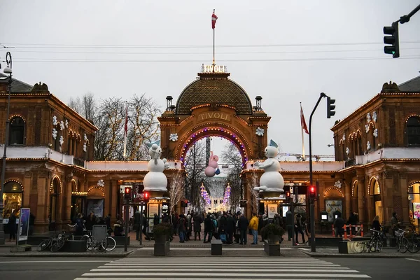 Toegangspoort Tot Attractiepark Tivoli Tuinen Kopenhagen Denemarken — Stockfoto