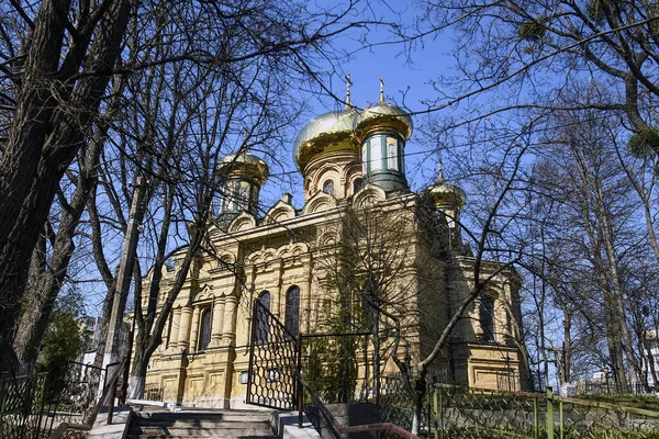 Kościół Wstawiennictwa Najświętszej Maryi Panny Kijowie Ukraina — Zdjęcie stockowe
