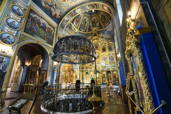 Interior Catedral Cúpula Dorada San Miguel Con Altar Fragmentos Frescos —  Fotos de Stock