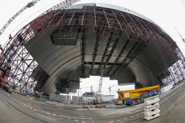 Construction New Safe Confinement Remains Chernobyl Nuclear Power Plant Ukraine — Stock Photo, Image