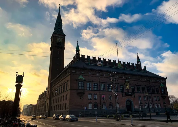 Blick Auf Das Rathaus Und Die Lur Blower Column Kopenhagen — Stockfoto
