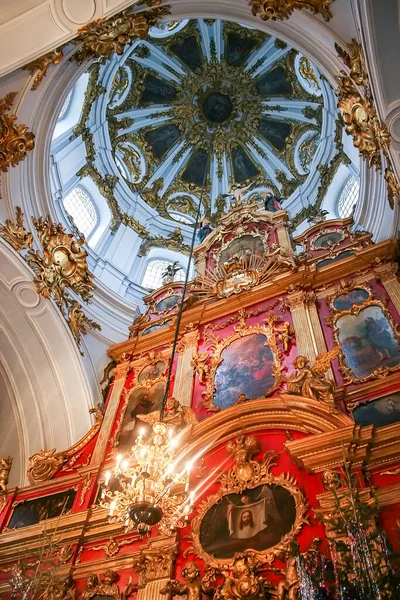 Interior Igreja Santo André Kiev Ucrânia Altar Estilo Barroco — Fotografia de Stock