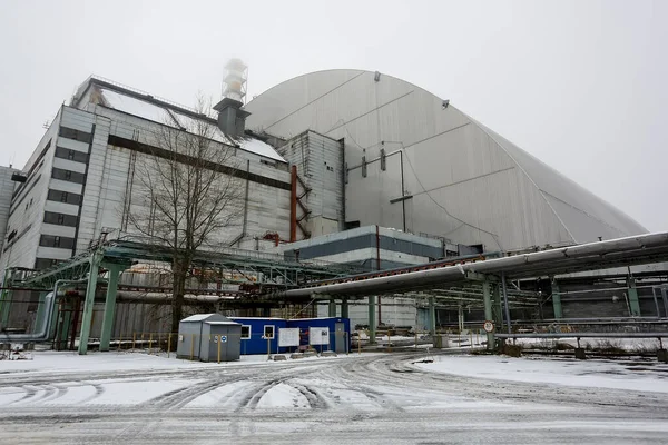 New Safe Confinement Remains Reactor Old Sarcophagus Chernobyl Nuclear Power Stock Picture