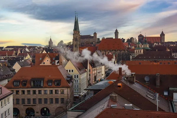 Vista Centro Histórico Antiga Cidade Alemã Nuremberga Castelo Nuremberga Alemanha — Fotografia de Stock