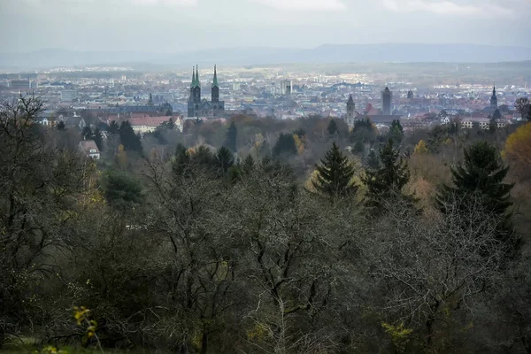 Vista Panorâmica Paisagem Bamberg Com Catedral Bamberger Dom Alta Franconia — Fotografia de Stock