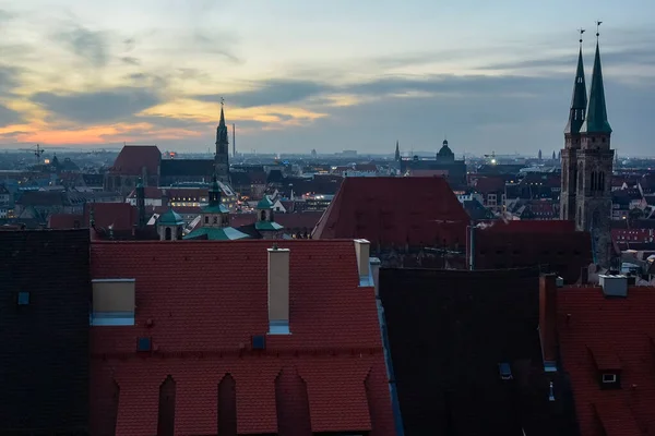 Vista Centro Histórico Antiga Cidade Alemã Nuremberga Castelo Nuremberga Alemanha — Fotografia de Stock