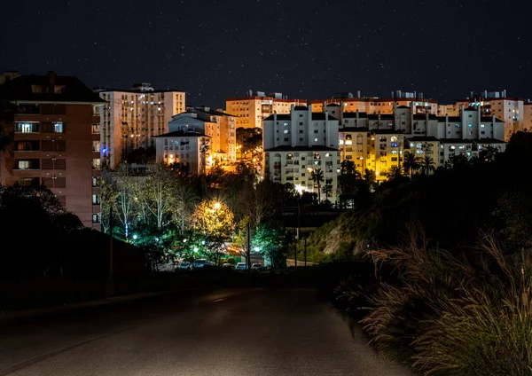 Side view of the city of marbella night, malaga — Stock Photo, Image
