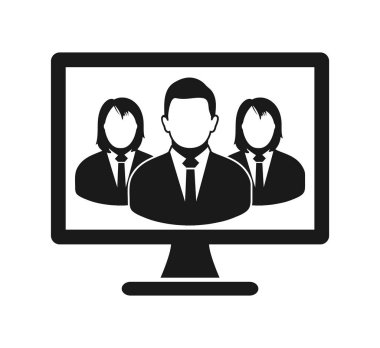 E-iş grubu simgesi. Düz biçim vektörü Eps.