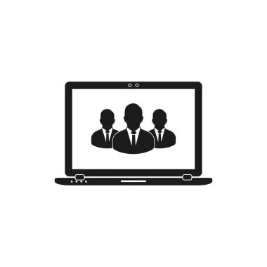 Çevrimiçi İş Takımı Simgesi. Düz biçim vektörü Eps.