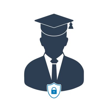 Eğitim sigortası ikonu. Düz biçim vektörü Eps.