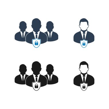 Personel Sigortası Simgesi Ayarlandı. Düz biçim vektörü Eps.