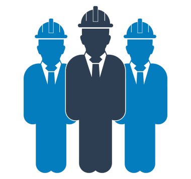 Erkek Mühendis Ekibi Simgesi. Düz biçim vektörü Eps.