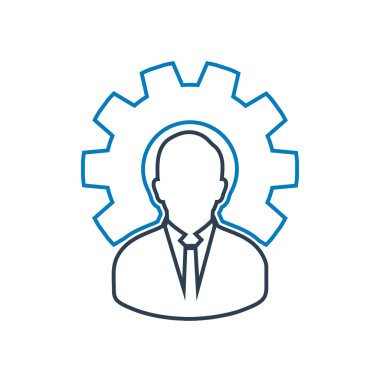 İş Yönetimi Hat Simgesi. Düz biçim vektörü Eps.