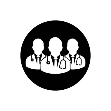 Medical Team Icon. Rounded Button style vector EPS.