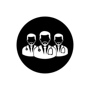 Medical Team Icon. Rounded Button style vector EPS.