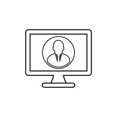 Online Business help line icon. Flat style vector EPS.