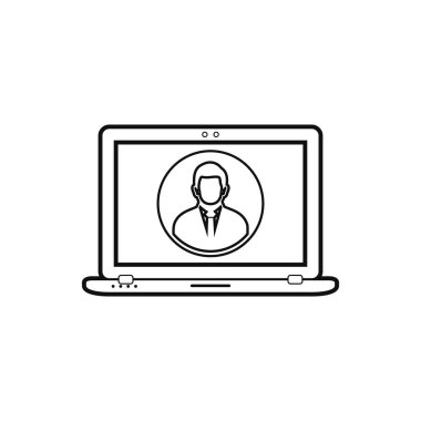 Online Business line icon. Flat style vector EPS.
