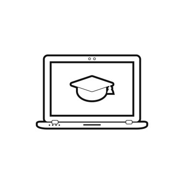 E- Learning line icon. Flat style vector.