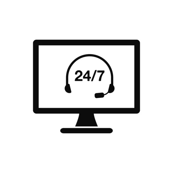 24/7 Online Customer Support, Help Icon. Flat style vector EPS. — 图库矢量图片