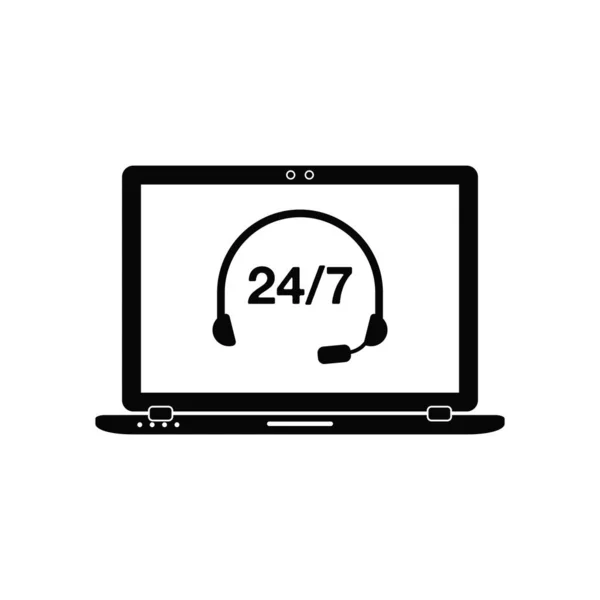 24/7 Online Customer Support, Help Icon. Flat style vector EPS. — 图库矢量图片