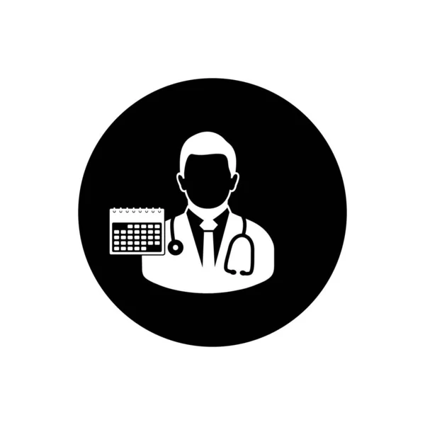 Doctor Appointment Icon. Rounded Button style vector EPS. — 图库矢量图片