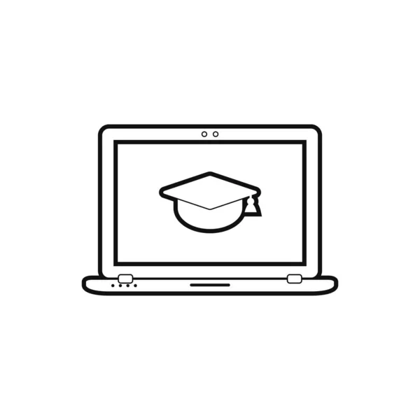 E-Learning-Line-Symbol. flacher Vektor. — Stockvektor