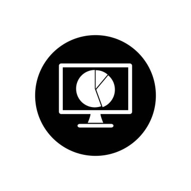 Çevrimiçi İş Veri Simgesi. Düzenlenebilir Vektör Sembol İllüstrasyonu.