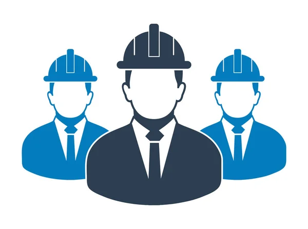 Male Engineer Team Icon Flat Style Vector Eps — Stock Vector