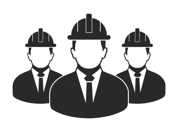 Engineer Team Icon Flat Style Vector Eps — Stock Vector