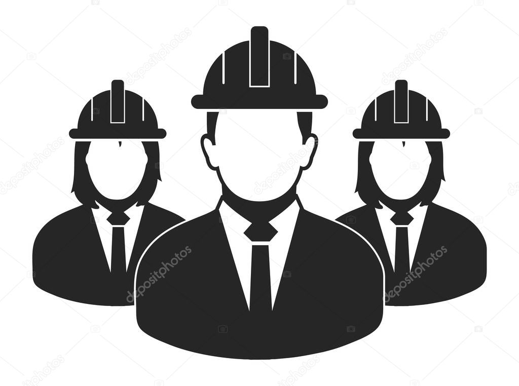 Engineer Team Icon. Flat style vector EPS.