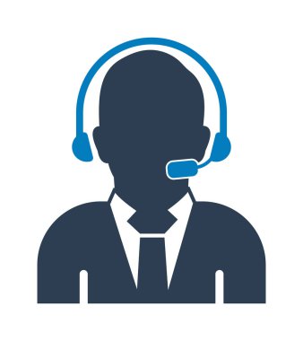 Erkek Costumer servis simgesi. Düz biçim vektörü EPS.