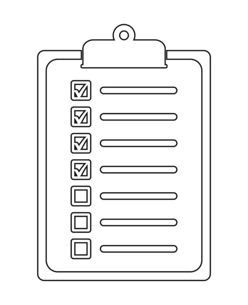 Checklist Document Icon Line Style Vector Eps — Stock Vector