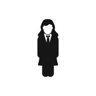 Kurumsal Kadın Simgesi. Düz biçim vektörü EPS.